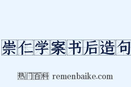 崇仁学案书后造句是什么意思的图片